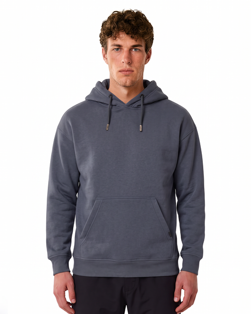 Heavy Plain Pocket Logo Hoodie - Smoked