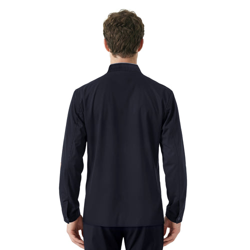 Luxe Knitted Trim Jacket - Navy
