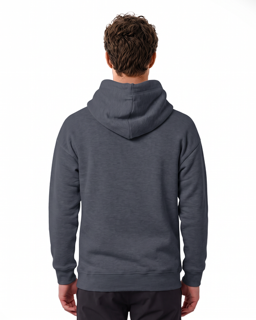 Heavy Plain Pocket Logo Hoodie - Smoked