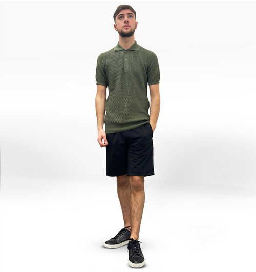 LCTB: Knitted Pattern Polo - Khaki