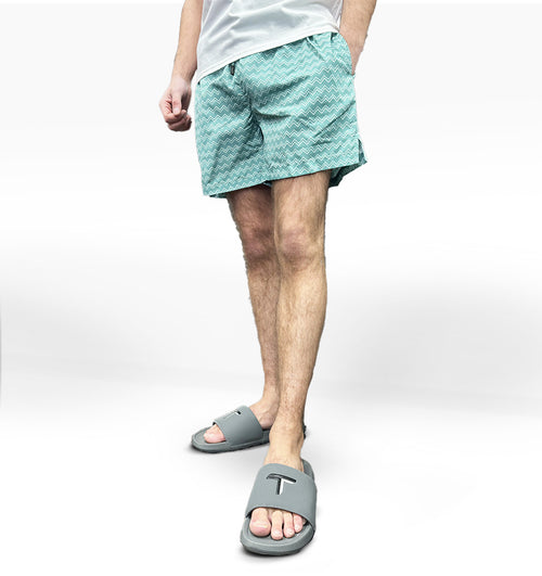LCTB: Swim Short - Mint Zig Zag