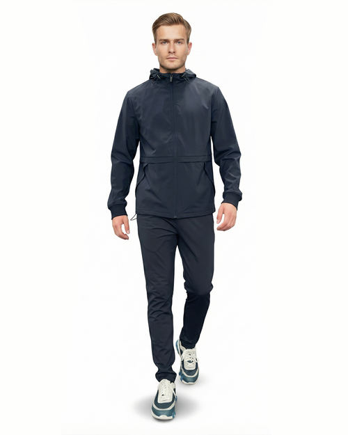 Luxe Hidden Zip Jacket - Navy