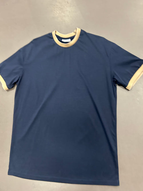 RESELL: Biscuit Trim Navy Luxe Tee, Medium