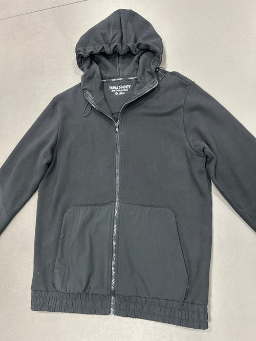 RESELL: Black Full Zip Hoodie, Large
