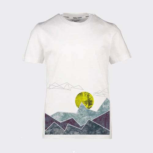 Kid's Mountain Sun T Shirt - White Tribal Society
