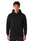 Heavy Plain Pocket Logo Hoodie - Black