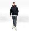 Sudadera con capucha y logo en el bolsillo - Negro