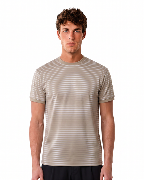 Luxe T - Biscuit Stripe