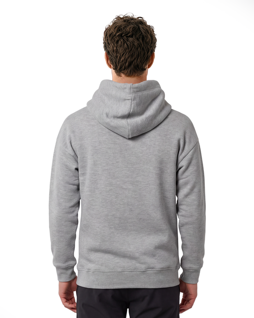 Heavy Plain Pocket Logo Hoodie - Grey