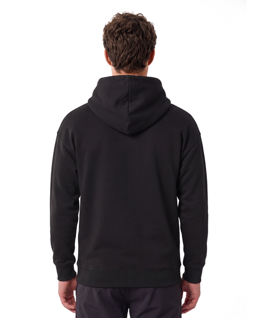 Heavy Plain Pocket Logo Hoodie - Black