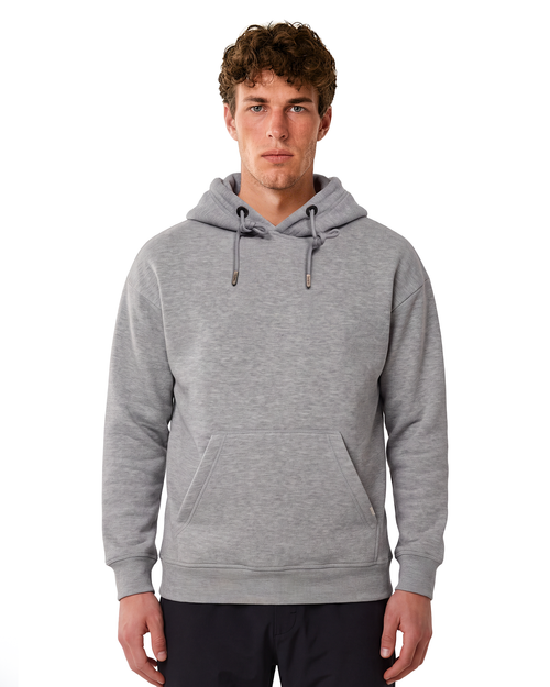 Heavy Plain Pocket Logo Hoodie - Grey