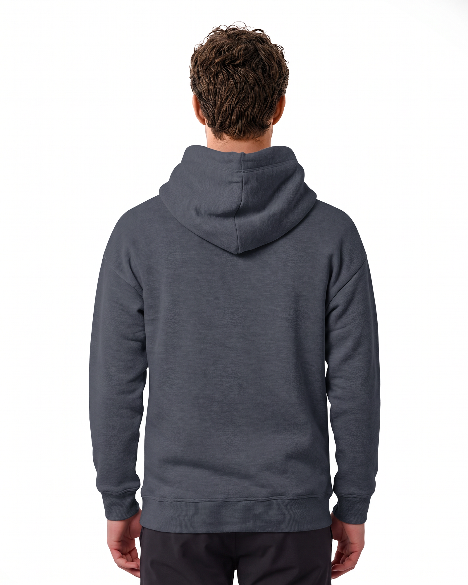 Heavy Plain Pocket Logo Hoodie - Smoked