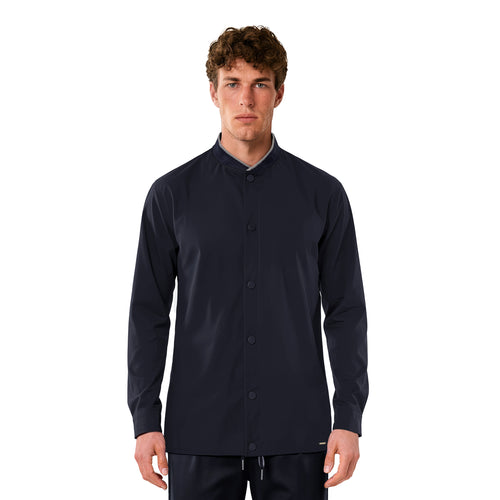 Luxe Knitted Trim Jacket - Navy