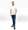 Camiseta De Algodón De Lujo Con Logo En El Cuello - Blanco