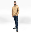 Sudadera con capucha y logo de bolsillo liso pesado -Biscuit