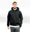 Sudadera con capucha y logo en el bolsillo - Negro