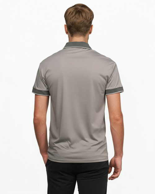 Luxe Quarter Zip Polo - Silver
