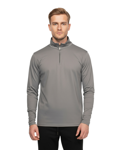 Luxe Quarter Zip Jumper - Grey