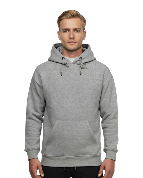 Sudadera con capucha y logo en el bolsillo - Gris