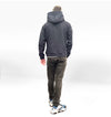 Sudadera con capucha y logo de bolsillo liso pesado - Azul marino