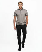 Luxe Quarter Zip Polo - Silver