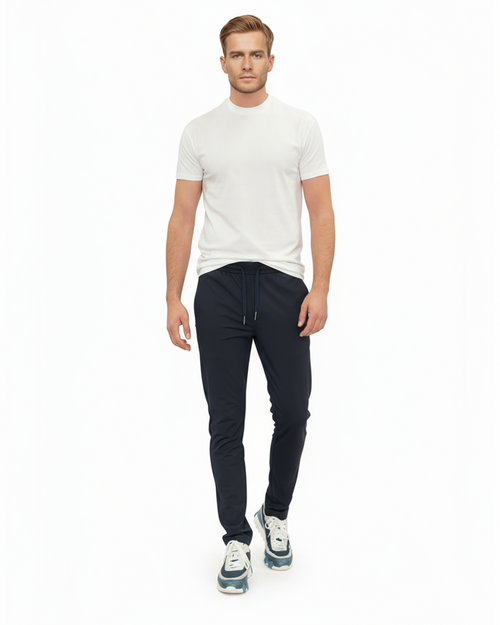 Luxe Hidden Zip Pants - Navy