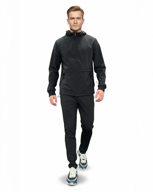 Luxe Hidden Zip Jacket - Black