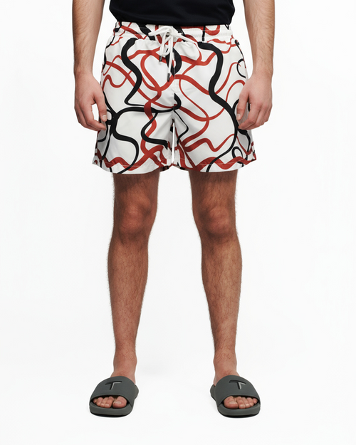 LCTB: Swim Short - White Pattern