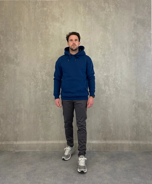 Heavy Plain Pocket Logo Hoodie - Mid Blue Tribal Society