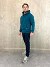 Heavy Plain Pocket Logo Hoodie - Petrol Blue Tribal Society