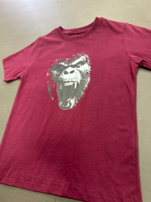 RESELL: Kids burgundy gorilla print T-shirt