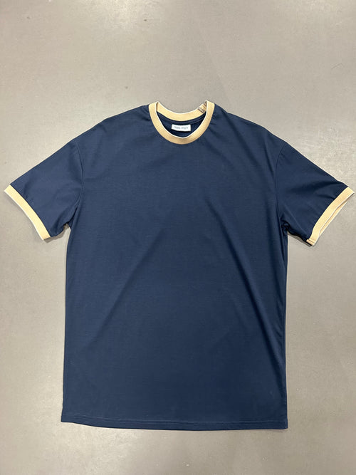 RESELL: Biscuit Trim Navy Luxe Tee, Medium