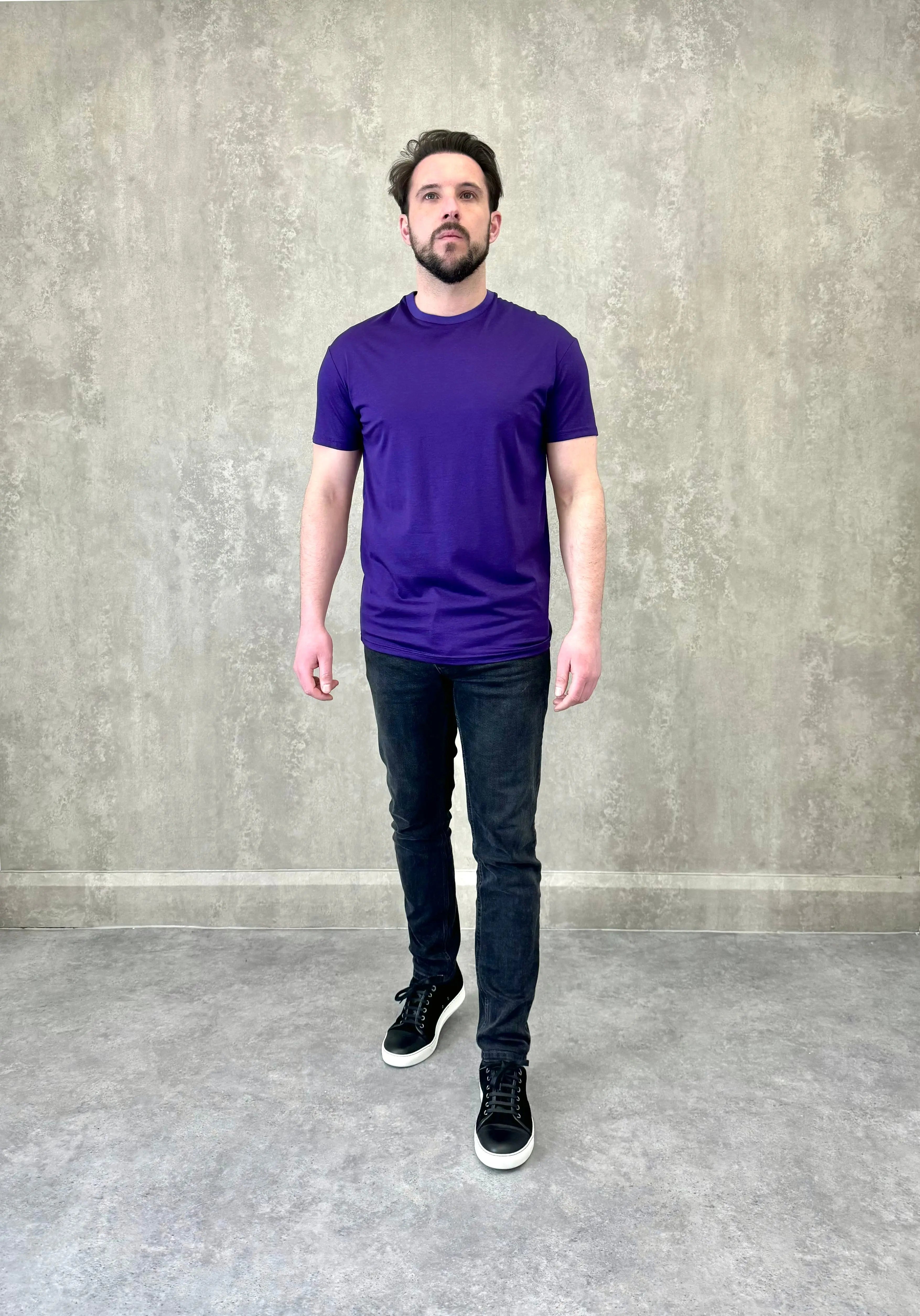 Blue Jeans Black Jeans Purple Shirt LCTB: Luxury Collection T Shirt Deep Purple