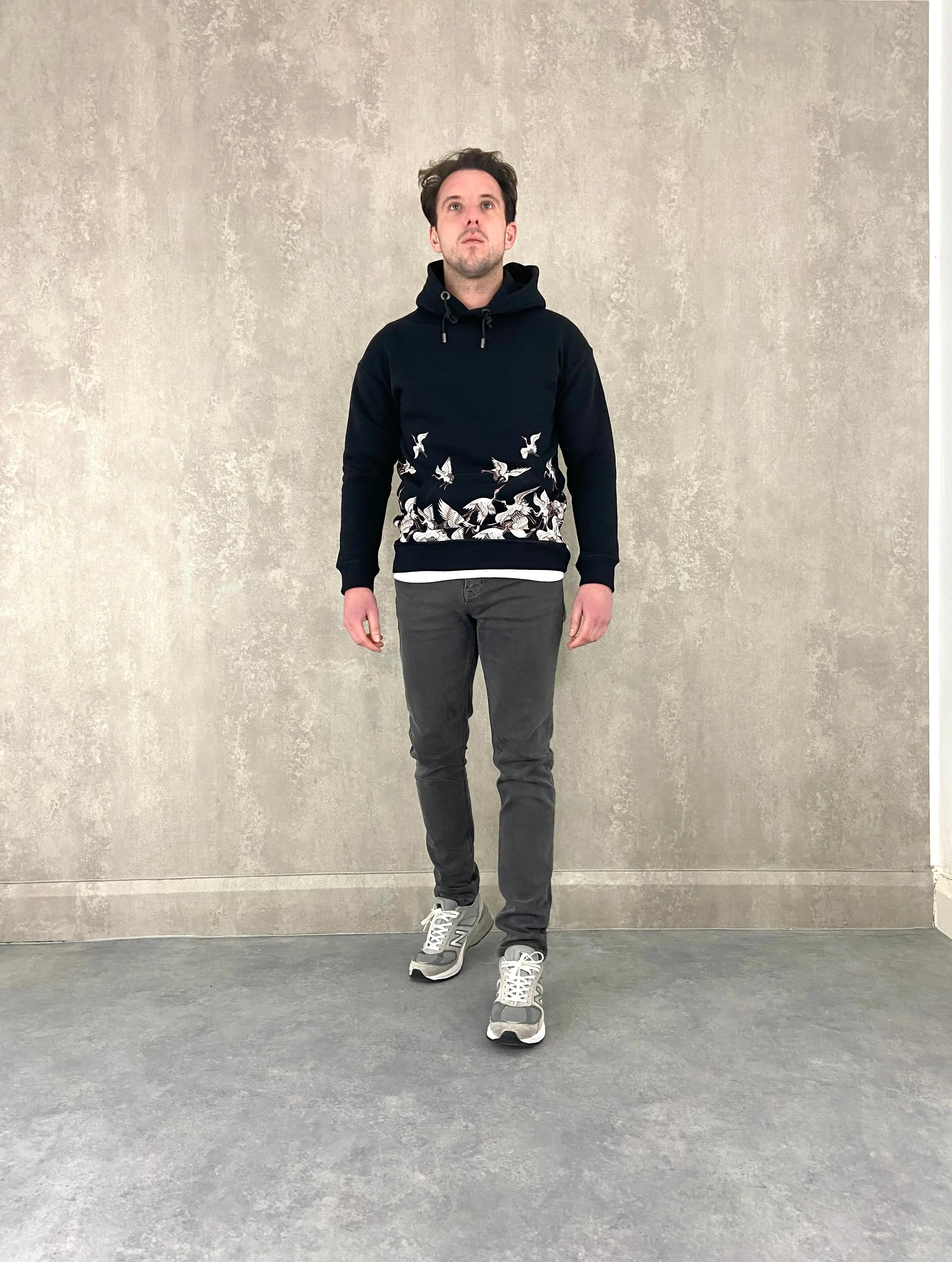 Men s TribalSociety Cranes Hoodie Black