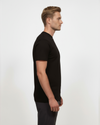 Camiseta De Algodón De Lujo Con Logo En El Cuello - Negro