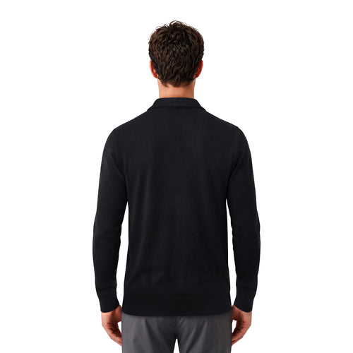 Luxe Quarter Zip Polo Knit - Black