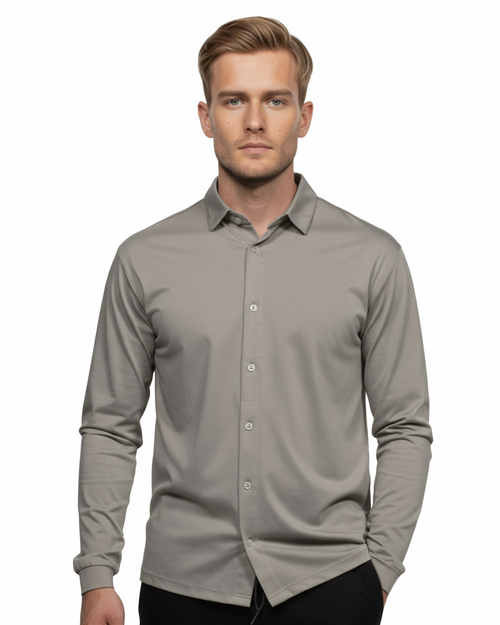 Luxe Button Through Shirt - Silver
