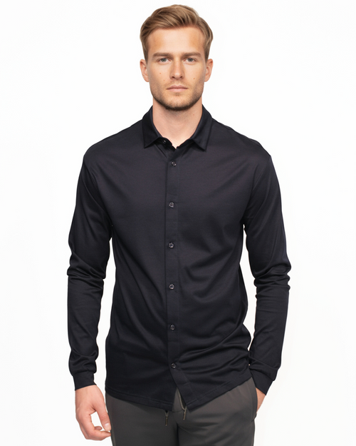 Luxe Button Through Shirt - Navy