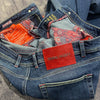 005 Men's Tribal Society Luxury Edition Slim Fit Jeans - Blue/Red Tribal Society